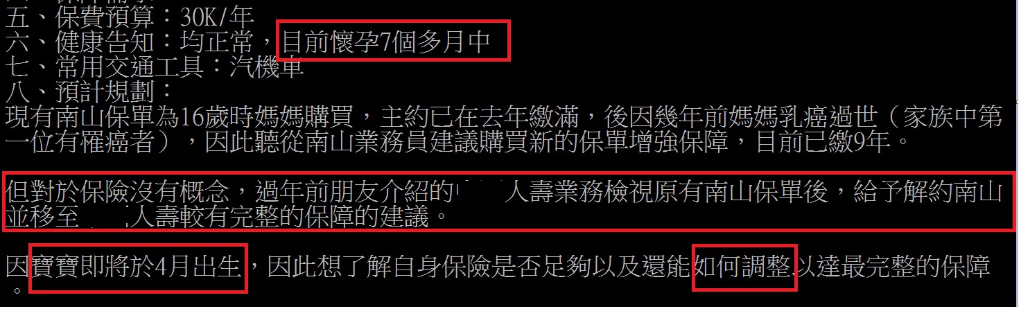 網友保險規劃提問截圖